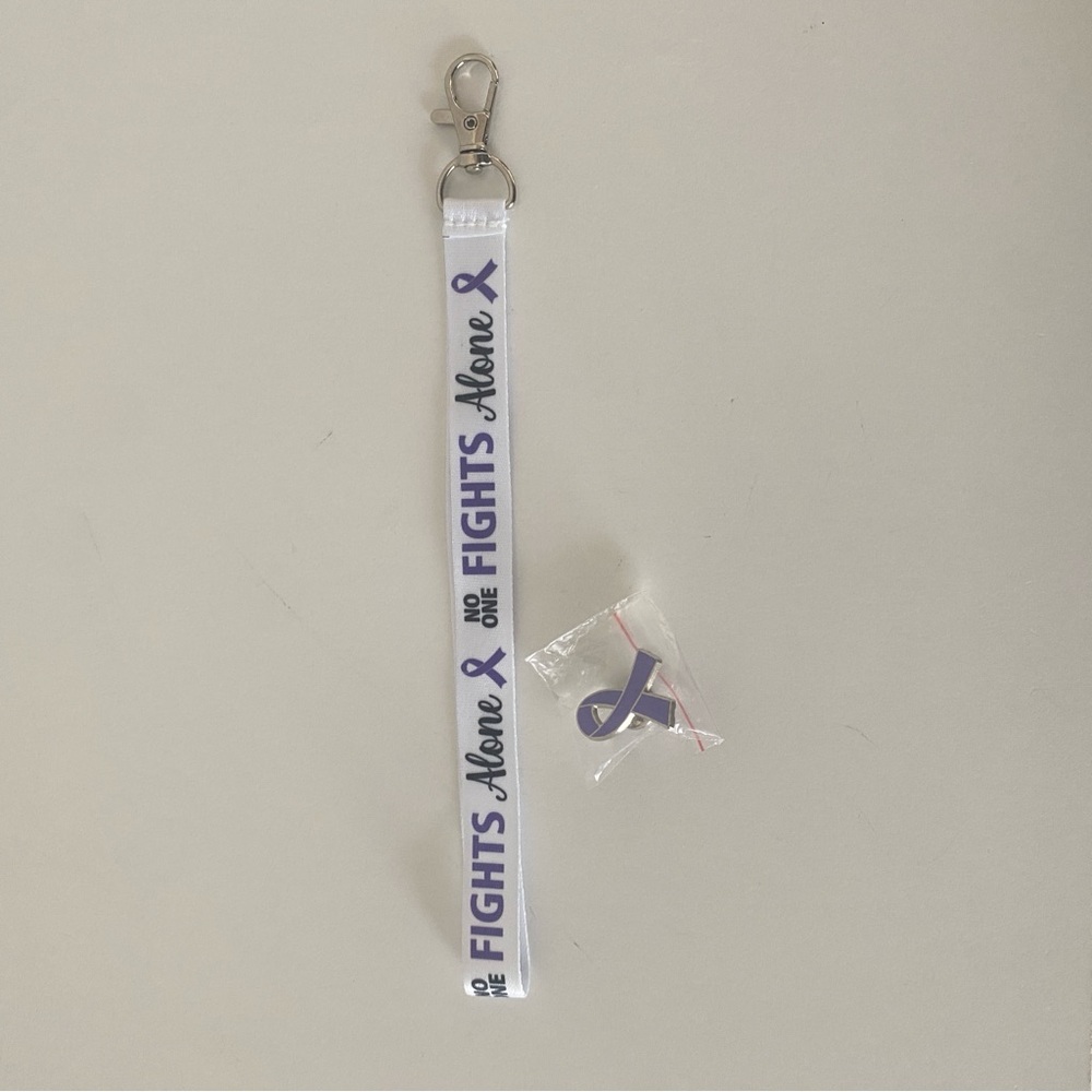 DV Purple Awareness Ribbon Lanyard and Pin